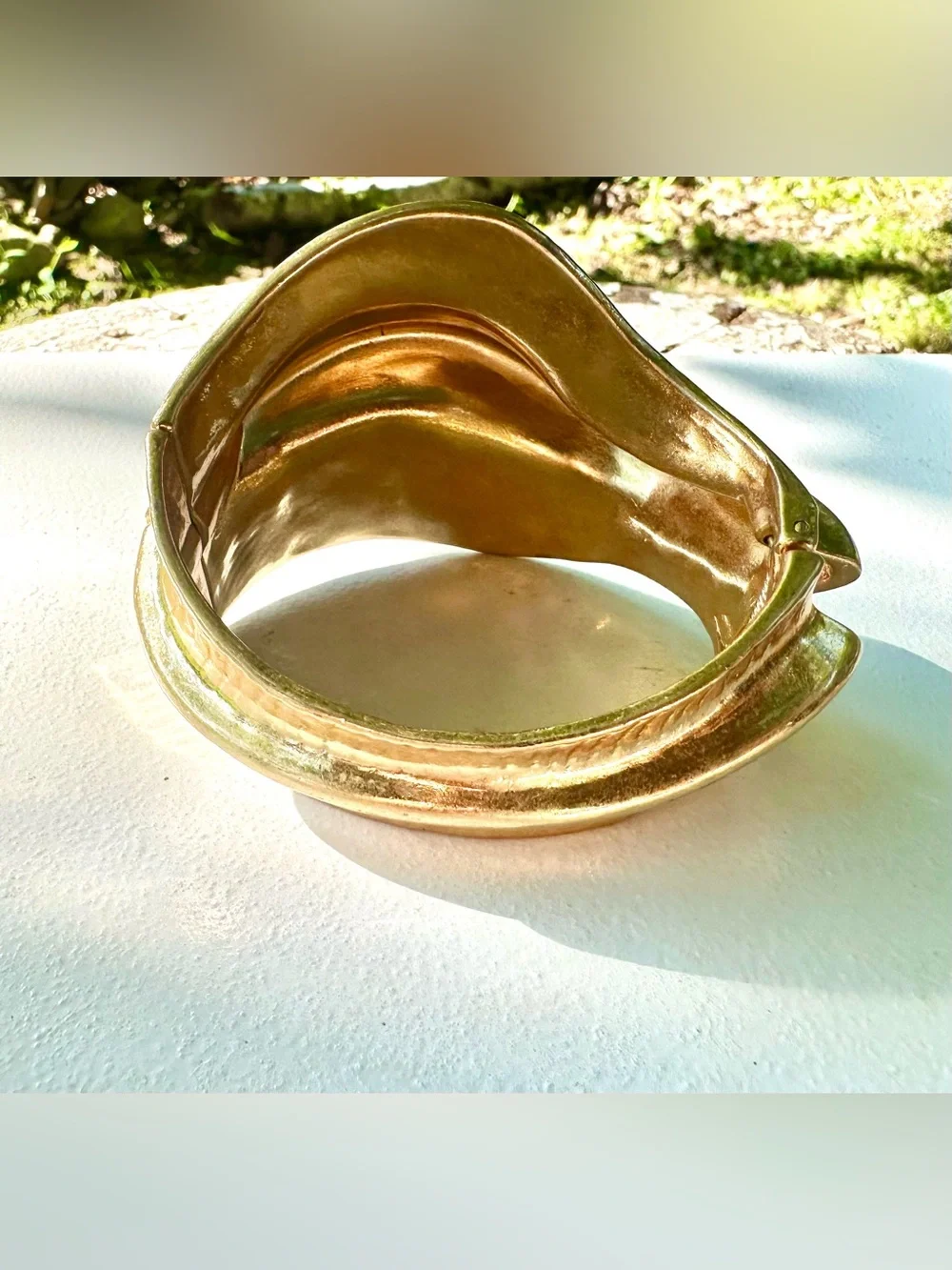 Zara Gold Leaf Motif Cuff Bracelet